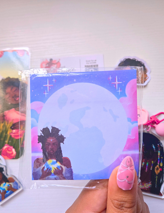 Holding the Moon in my Hands- Sticky Note/Notepad