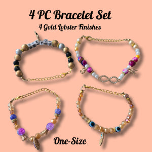 Gold Themed 3PC Bracelet Set